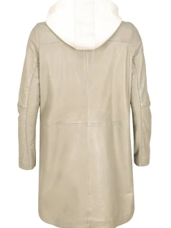 Maze Damen Ledermantel in grau