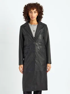Maze Damen Ledermantel in schwarz