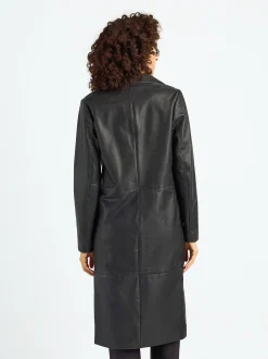 Maze Damen Ledermantel in schwarz