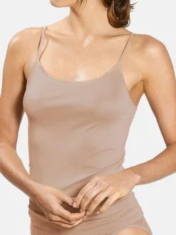 Mey Damen Spaghetti Top - Emotion in melange braun