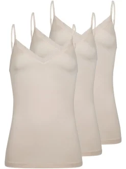 Mey Damen Spaghettitops im 3er-Pack in beige