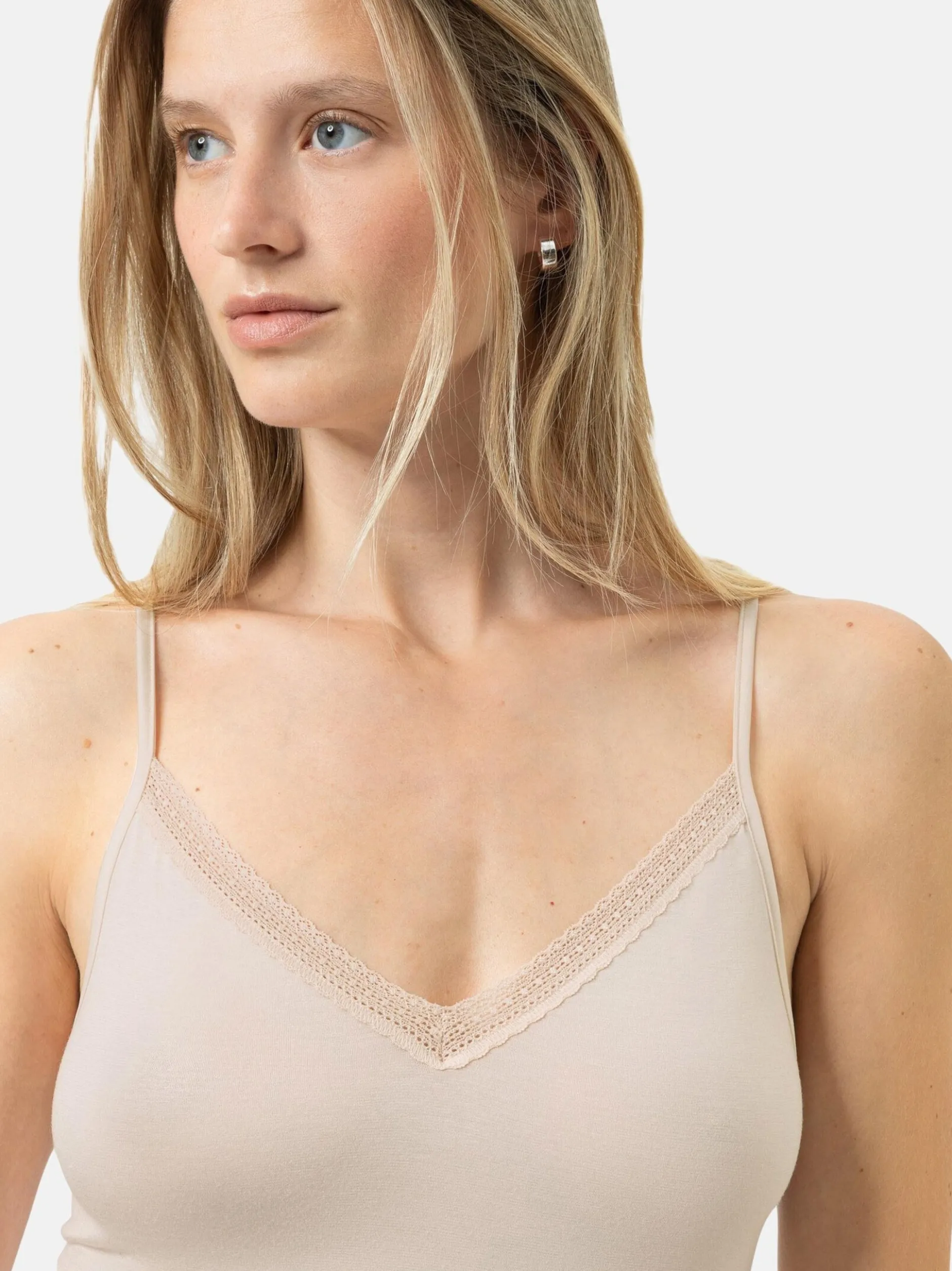 Mey Damen Spaghettitops im 3er-Pack in beige