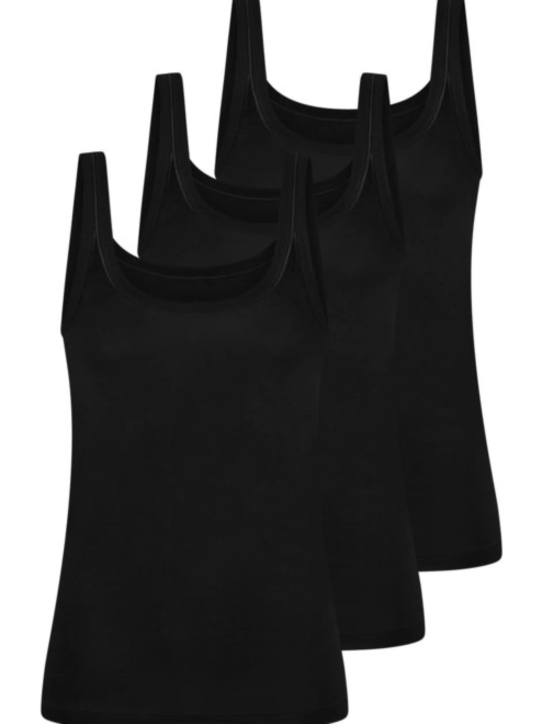Mey Damen Unterhemden im 3er-Pack in schwarz