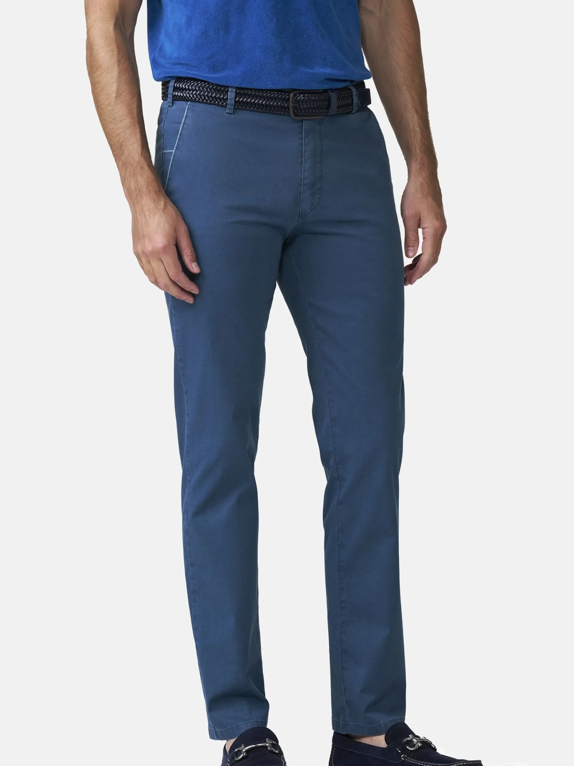 MEYER Herren Chinohose in blau - Länge: lang