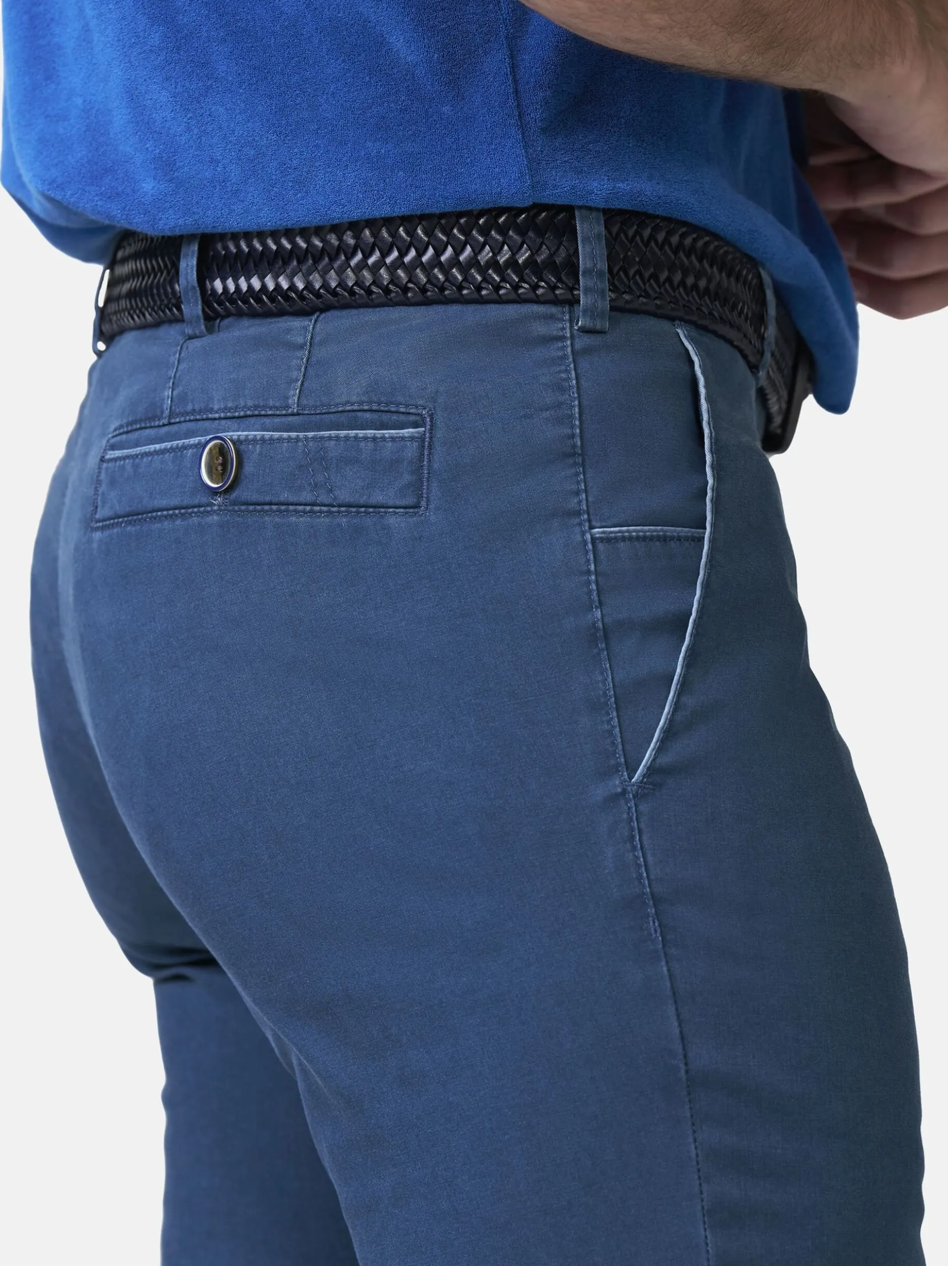 MEYER Herren Chinohose in blau - Länge: lang