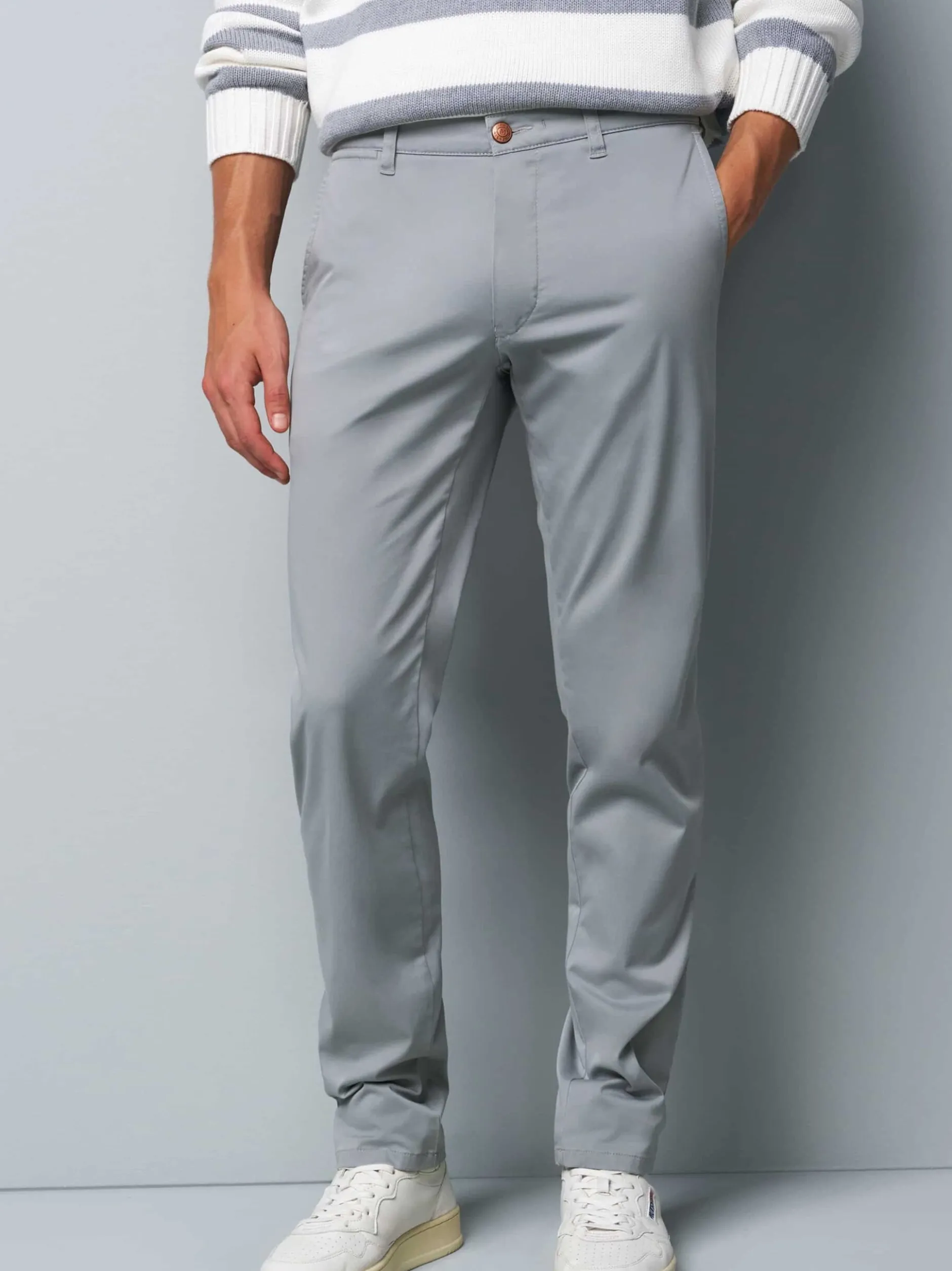 MEYER Herren Chino - M5 Chino in grau - Länge: lang