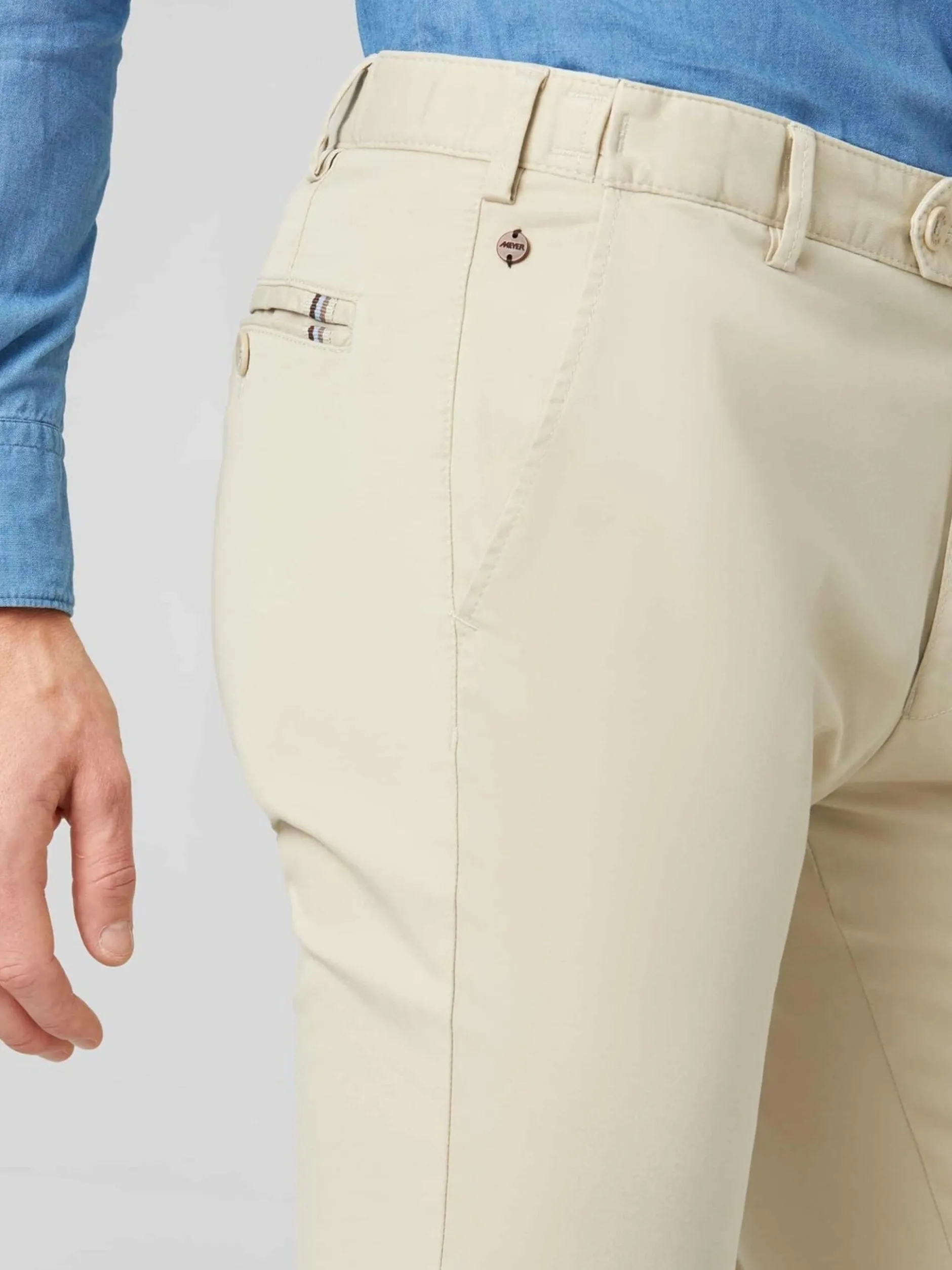 MEYER Herren Hose - Oslo in beige - Länge: lang