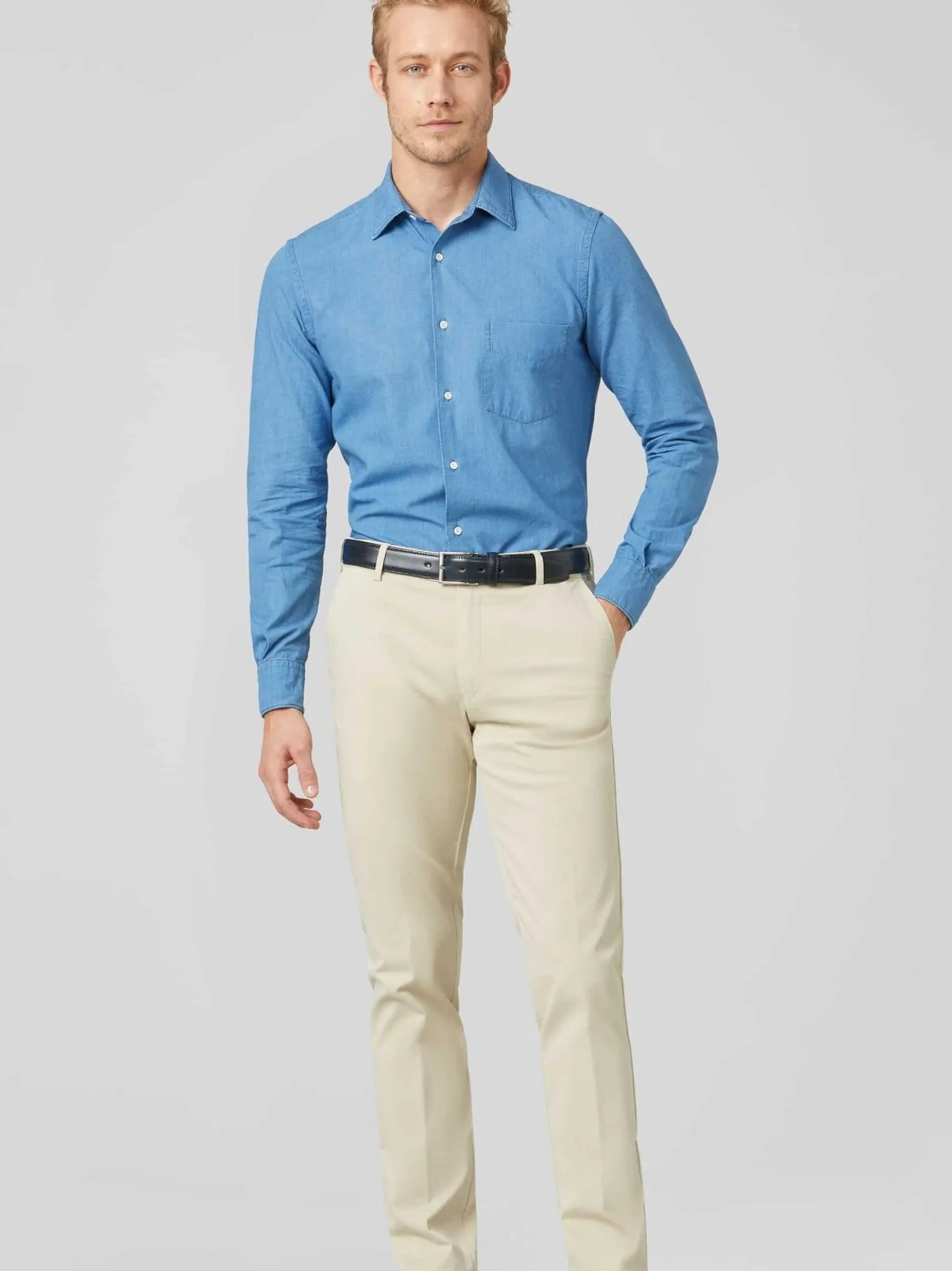 MEYER Herren Hose - Oslo in beige - Länge: lang