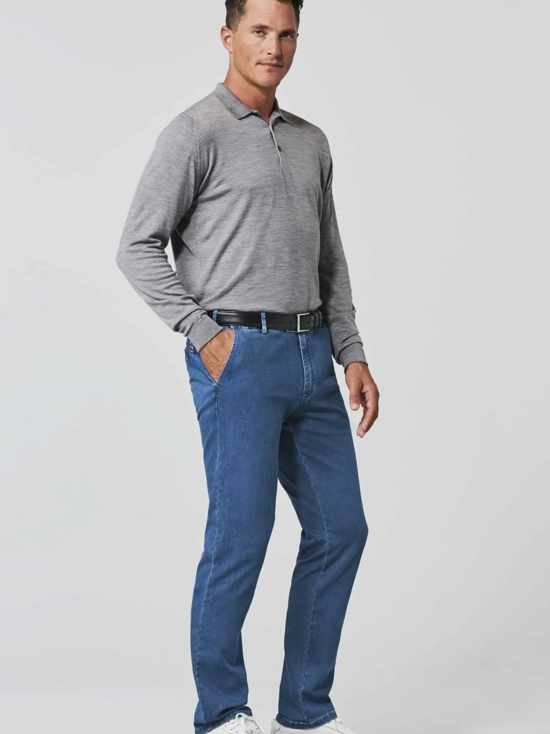 MEYER Herren Jeanshose - Oslo in hellblau - Länge: lang