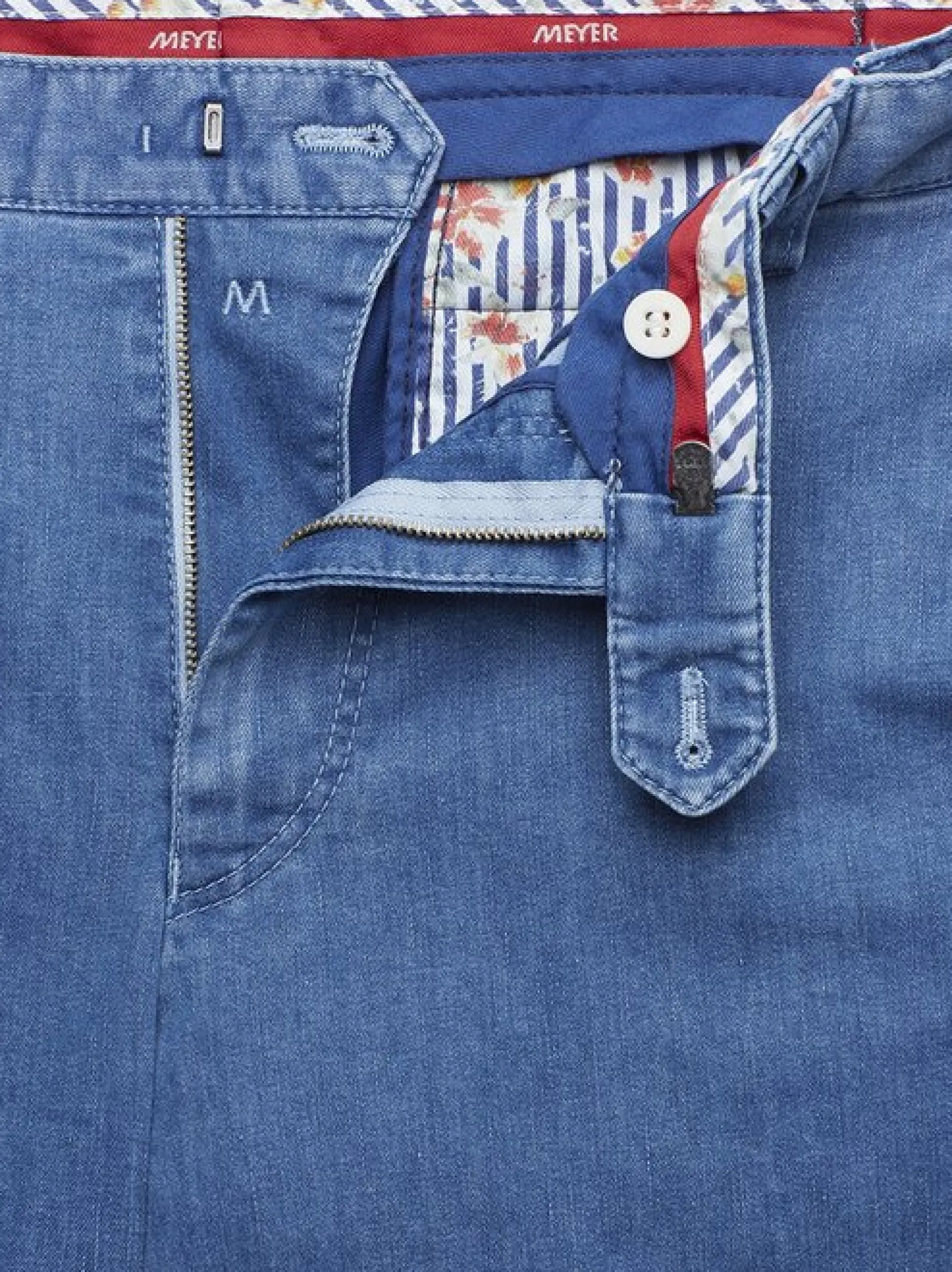 MEYER Herren Jeanshose - Oslo in hellblau - Länge: lang