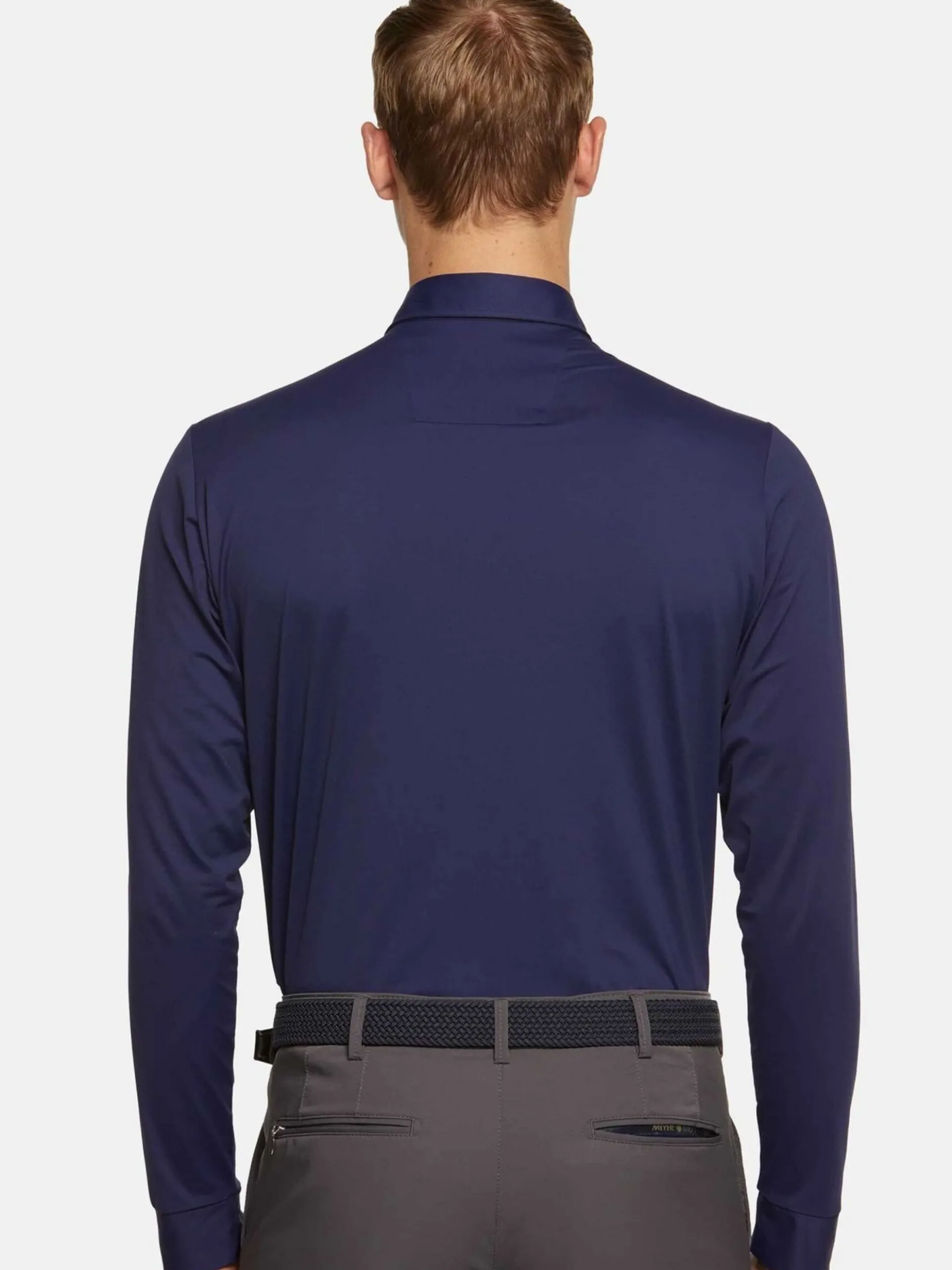 MEYER Herren Poloshirt - Bryson in blau - Ärmel: langarm