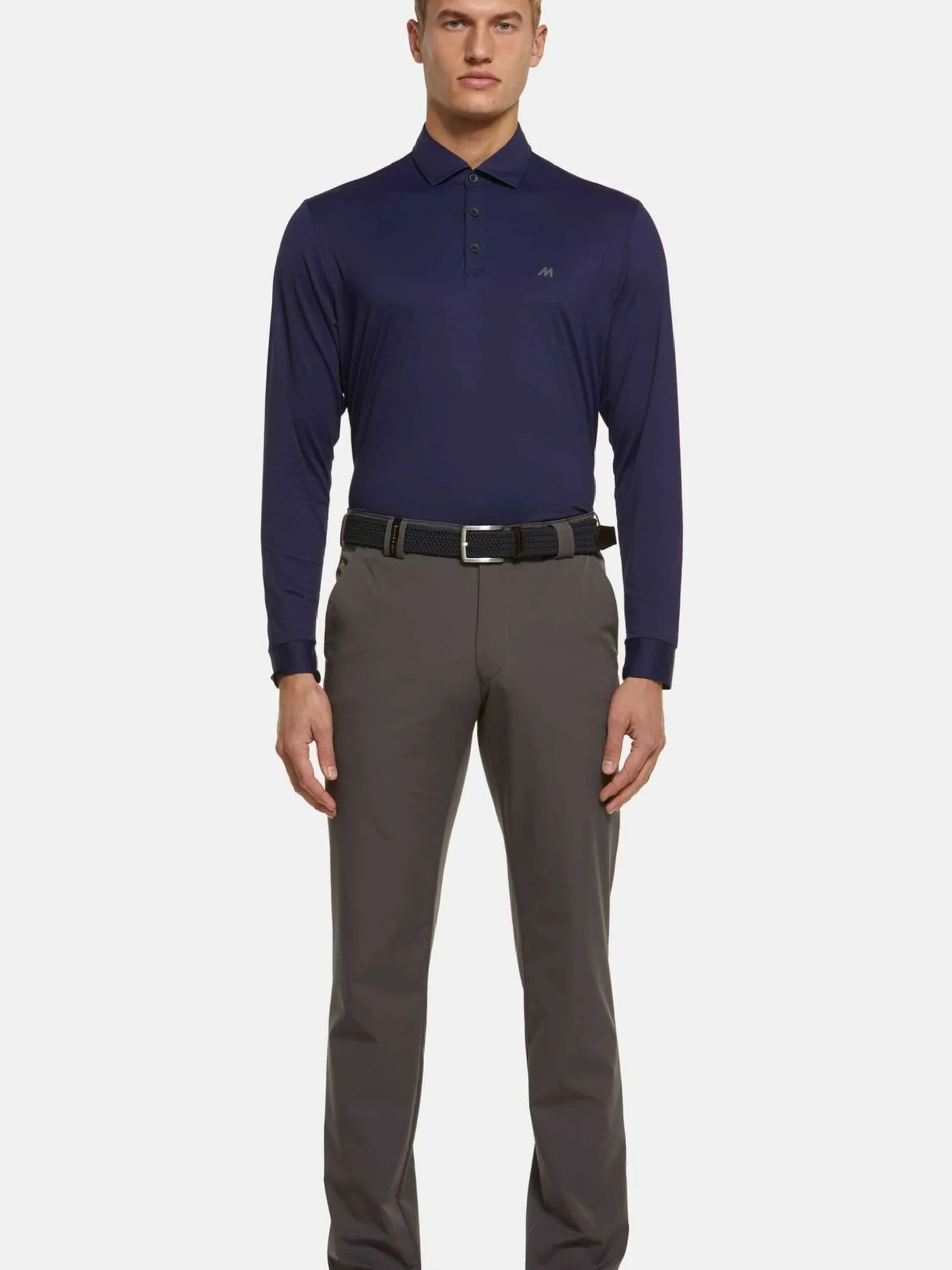 MEYER Herren Poloshirt - Bryson in blau - Ärmel: langarm