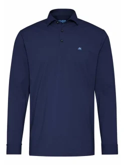 MEYER Herren Poloshirt - Bryson in blau - Ärmel: langarm