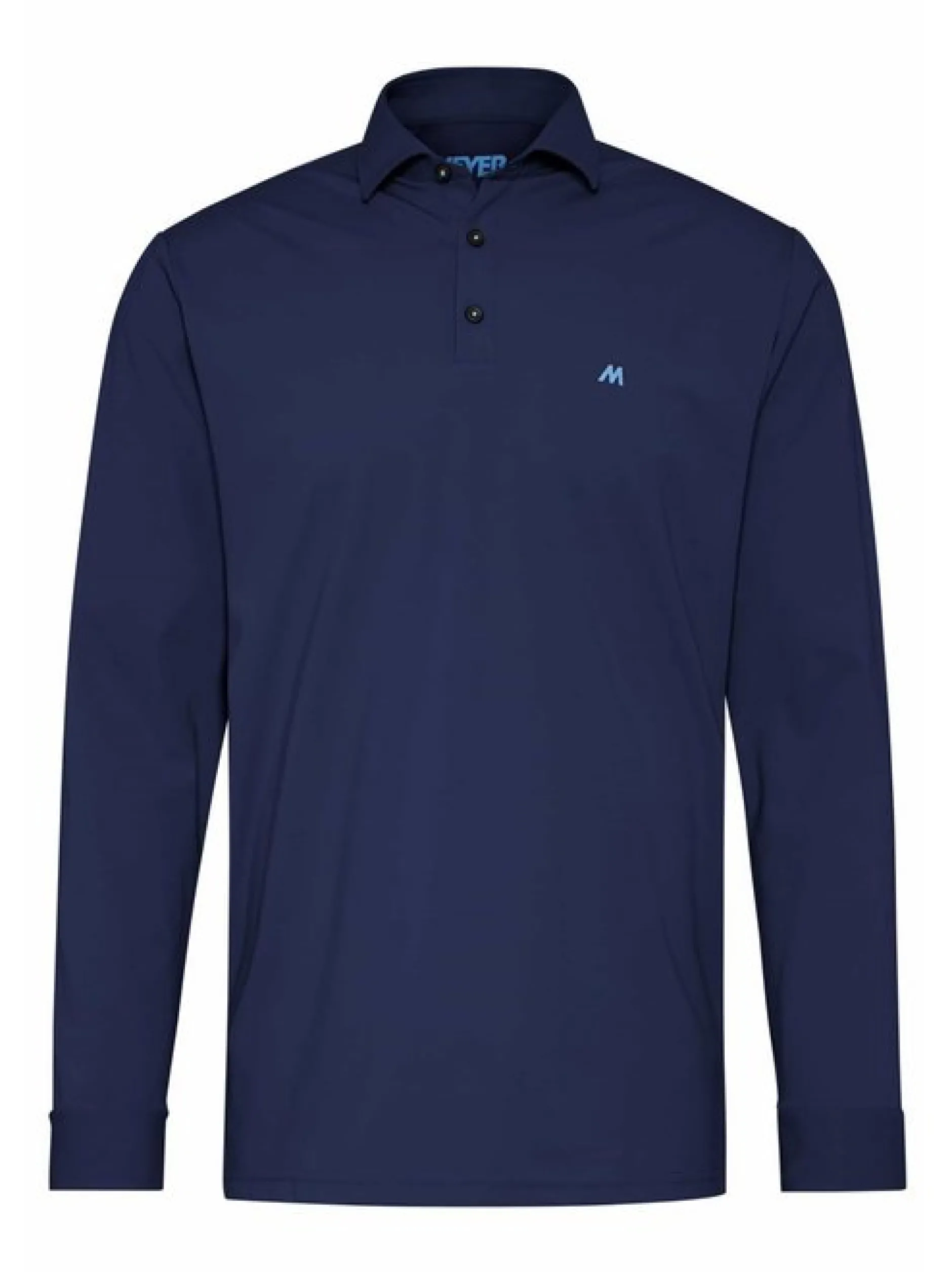 MEYER Herren Poloshirt - Bryson in blau - Ärmel: langarm