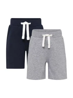Minymo Kinder Sweatshorts - MIBasic 2er-Pack in blau