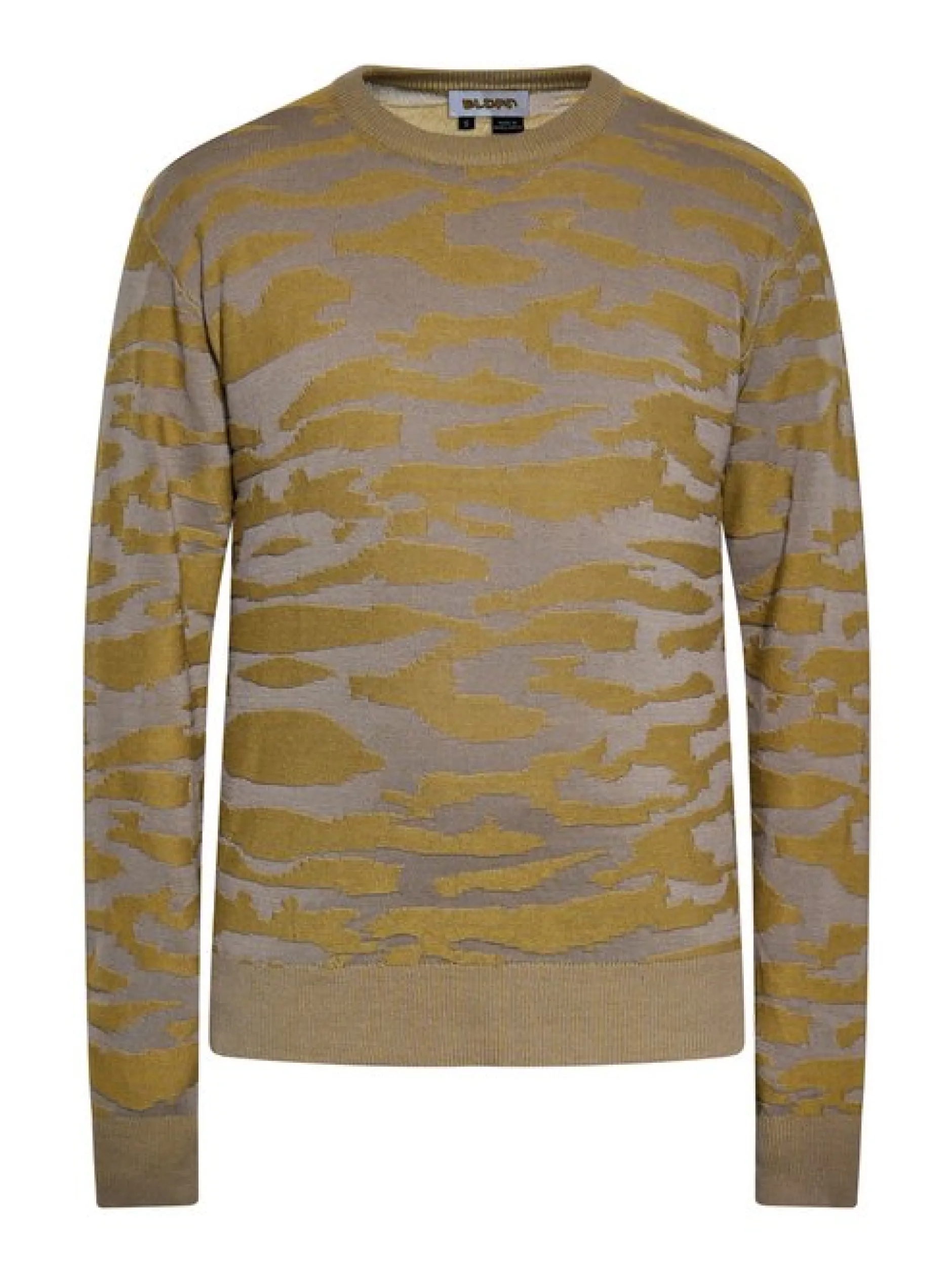Mo Herren Pullover in khaki - Ausschnitt: Rundhals