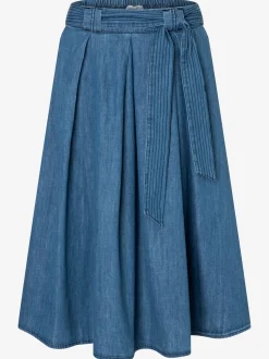 More & More Damen A-Linien-Midiock in medium stone
