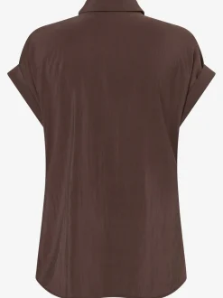 More & More Damen Bluse in schoko - Ärmel: extra kurz