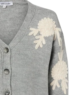 More & More Damen Strickjacke in grau - Ärmel: langarm