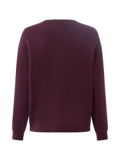 More & More Damen Strickpullover mit Woll-Anteil in aubergine altrosa