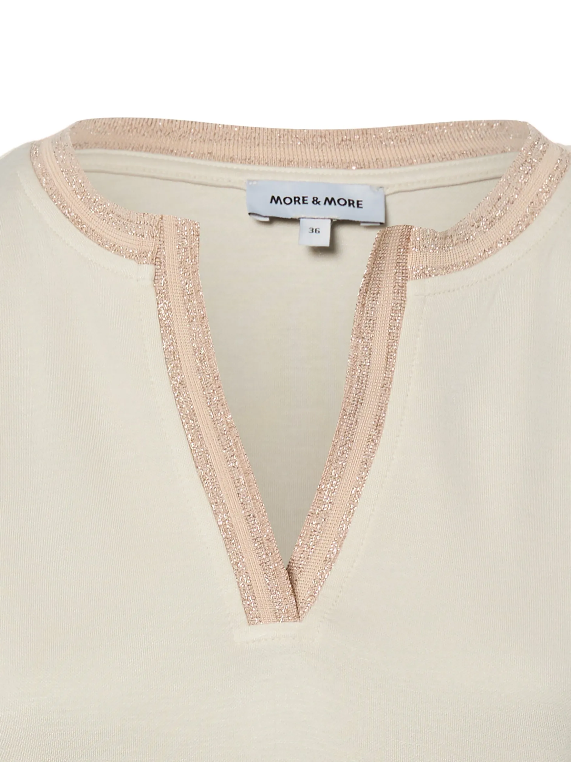 More & More Damen T-Shirt in beige - Ärmel: kurzarm