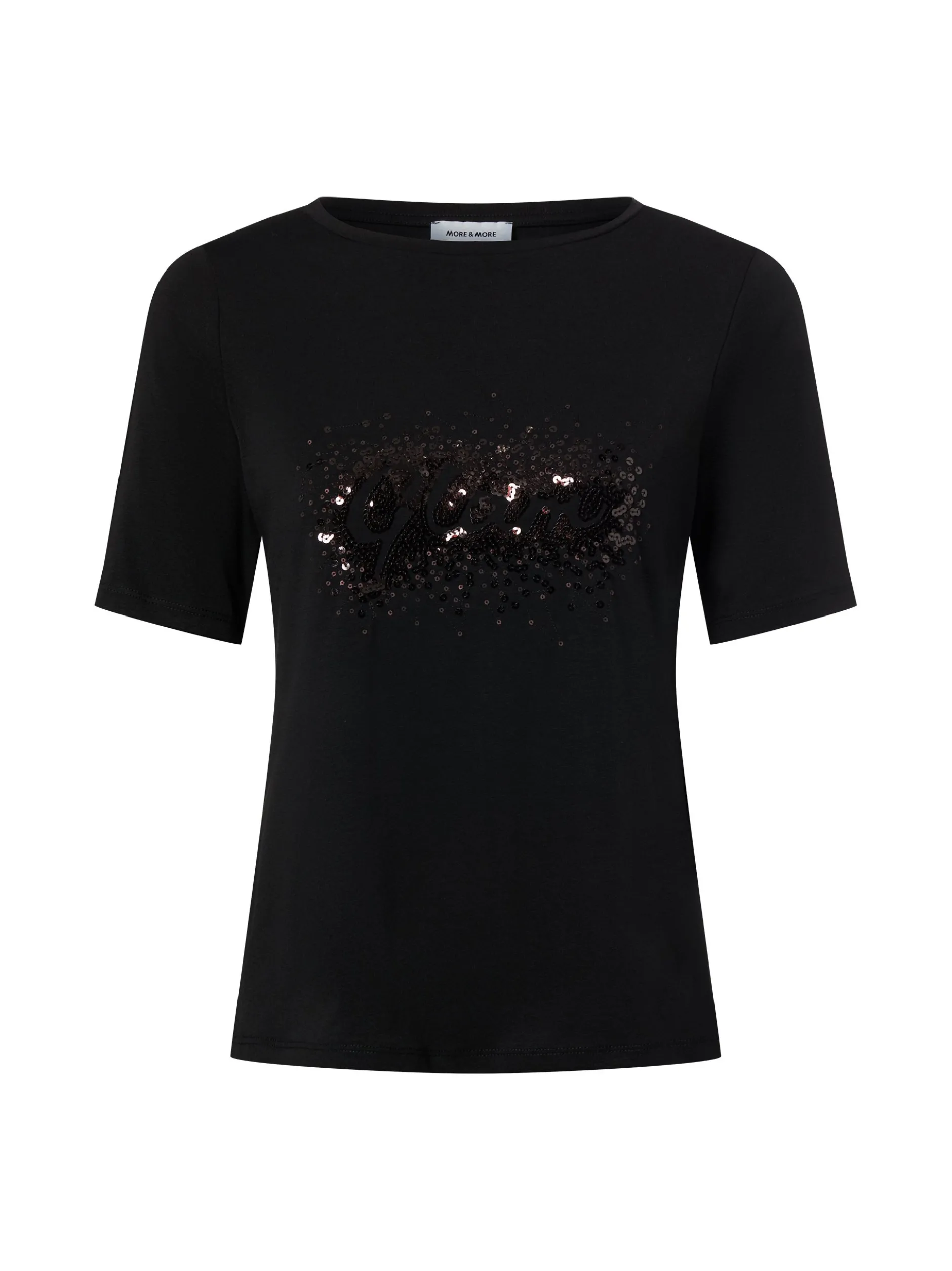 More & More Damen T-Shirt in schwarz - Ärmel: kurzarm