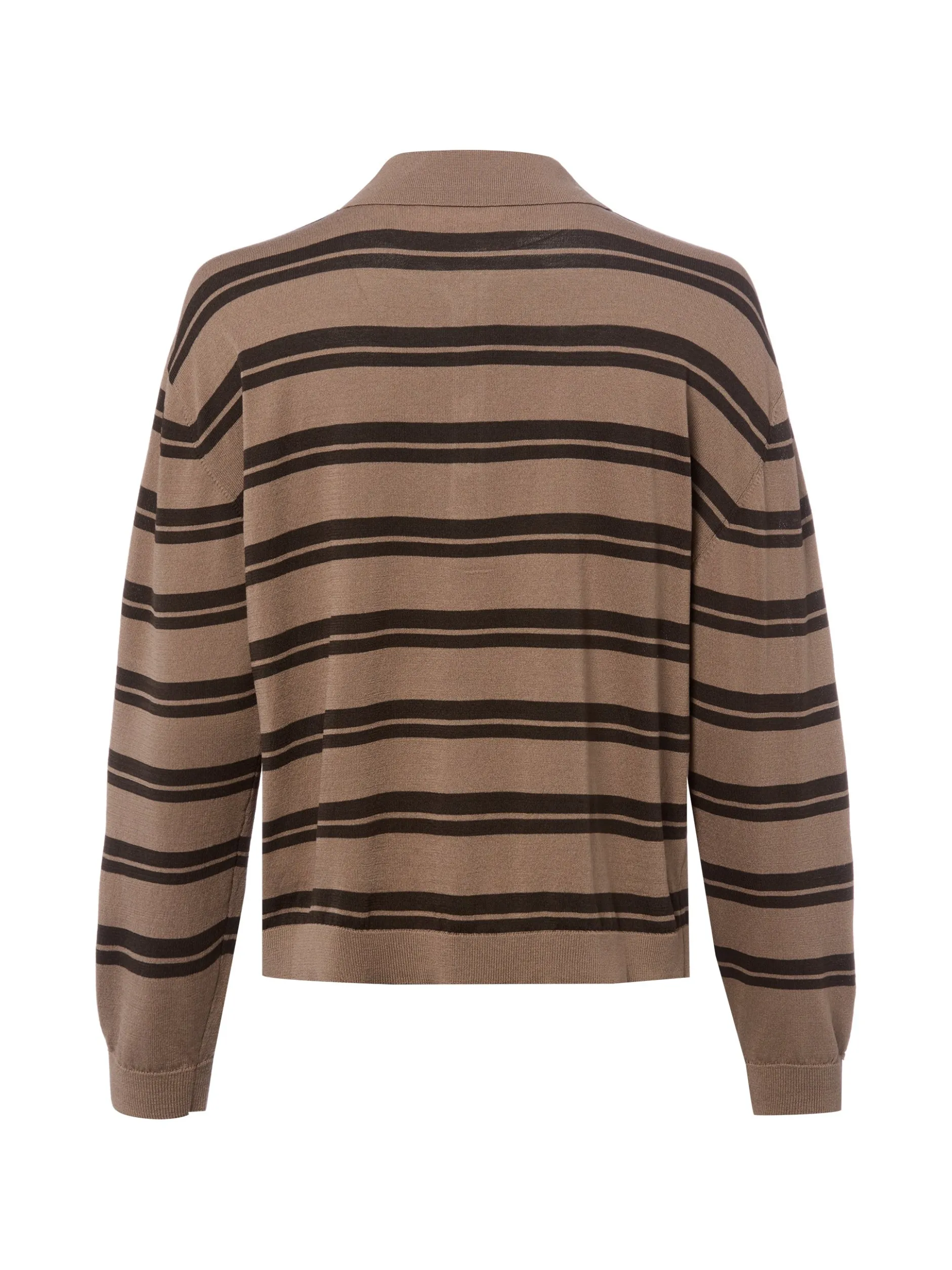 Msch Copenhagen Damen Polo-Langarmshirt - MSCHTerine in braun mocca