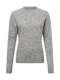 Msch Copenhagen Damen Strickpullover mit Alpakaateil - MSCHFestina Hope in grau