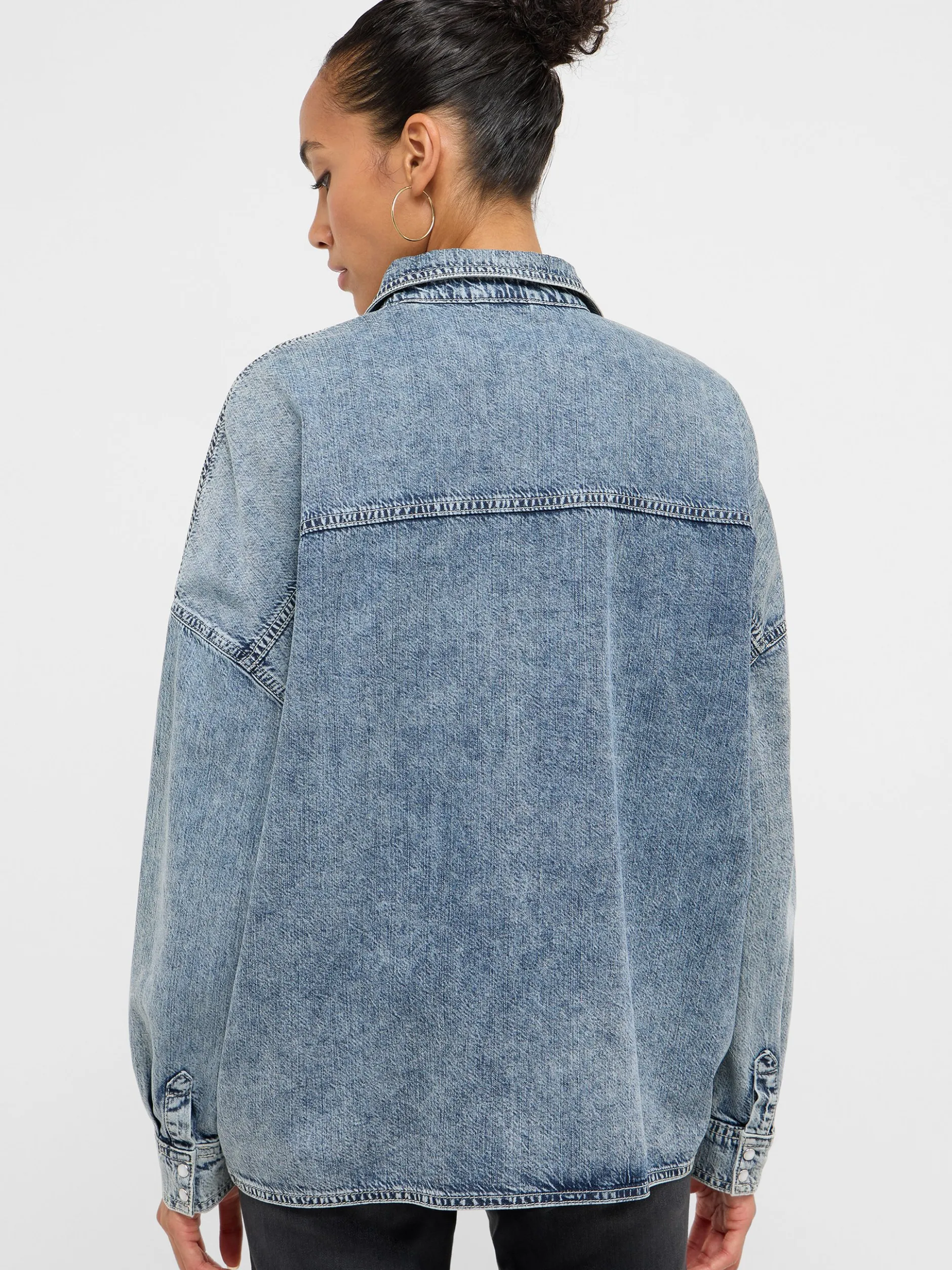 Mustang Damen Bluse in blue stone - Ärmel: langarm