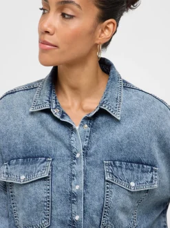 Mustang Damen Bluse in blue stone - Ärmel: langarm