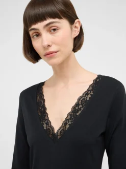 Mustang Damen Langarmshirt in schwarz - Ärmel: langarm
