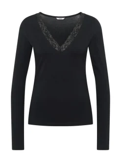 Mustang Damen Langarmshirt in schwarz - Ärmel: langarm