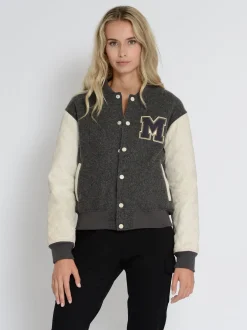 Mustang Damen Lederblouson in grau