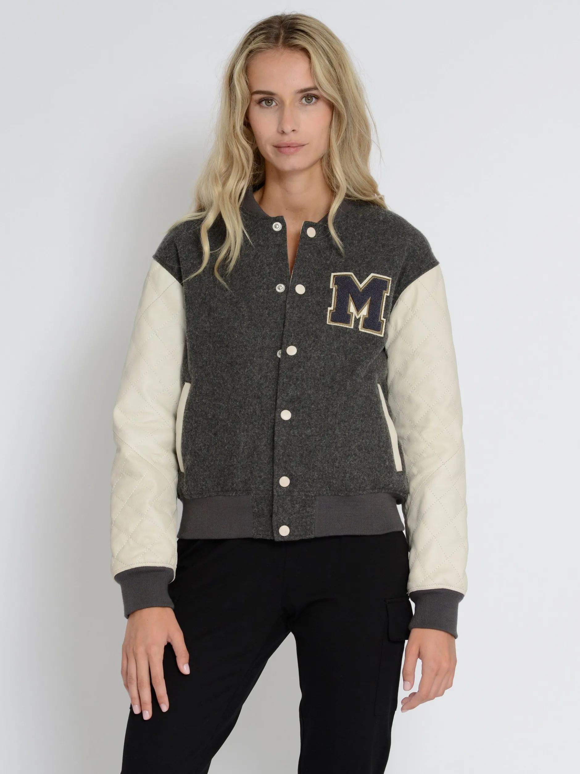 Mustang Damen Lederblouson in grau