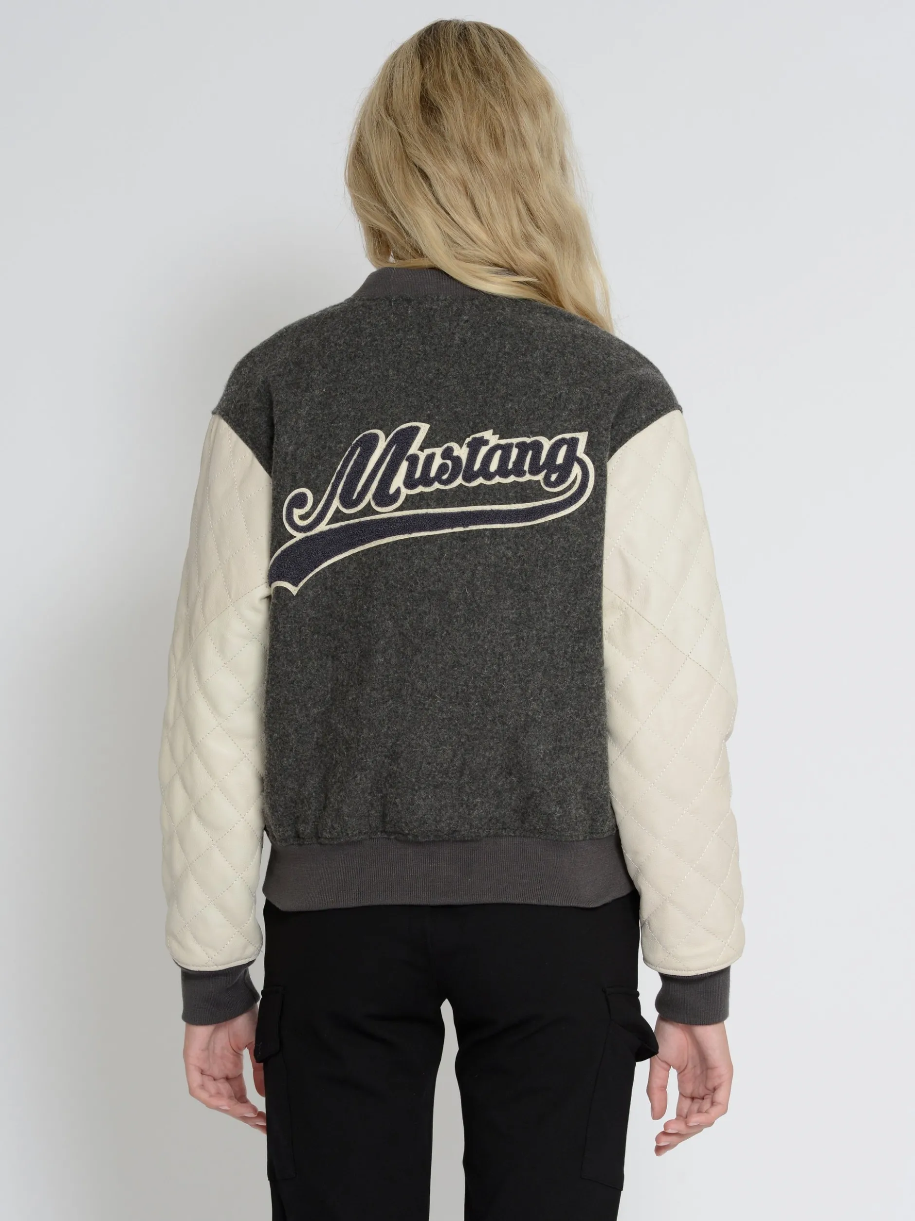 Mustang Damen Lederblouson in grau