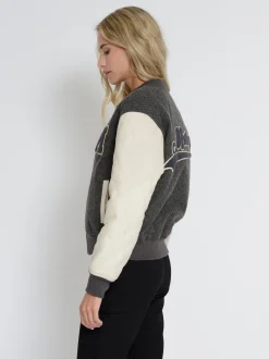Mustang Damen Lederblouson in grau