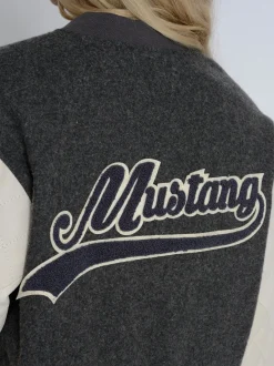 Mustang Damen Lederblouson in grau