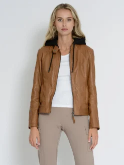 Mustang Damen Lederjacke in cognac