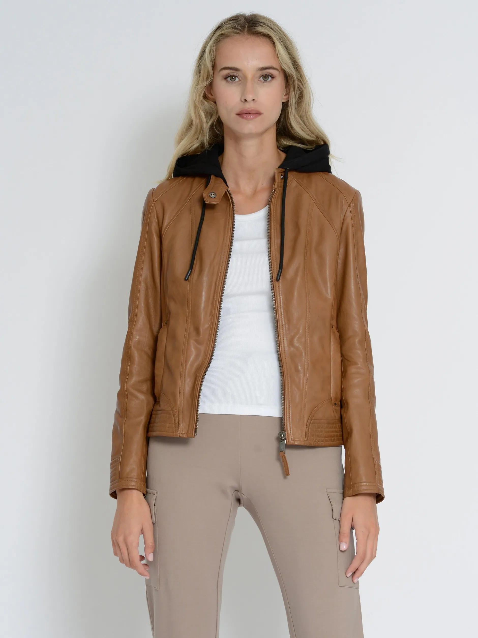 Mustang Damen Lederjacke in cognac
