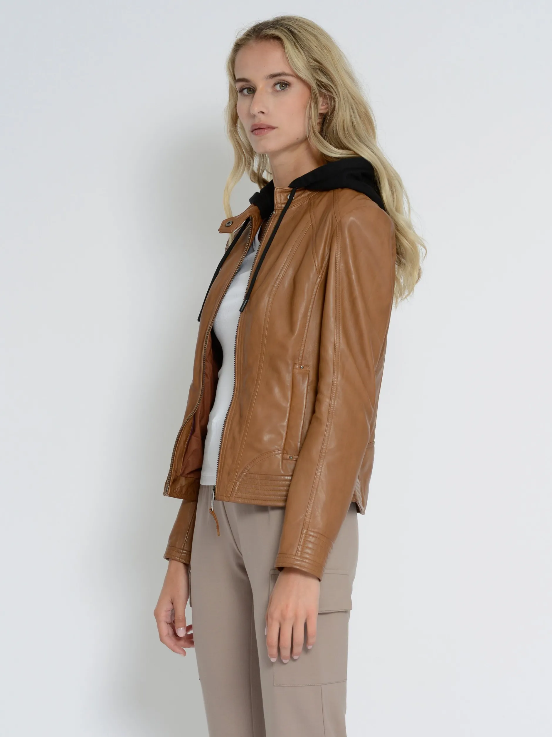 Mustang Damen Lederjacke in cognac
