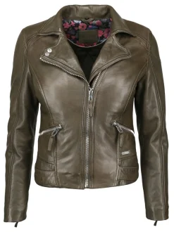 Mustang Damen Lederjacke in oliv