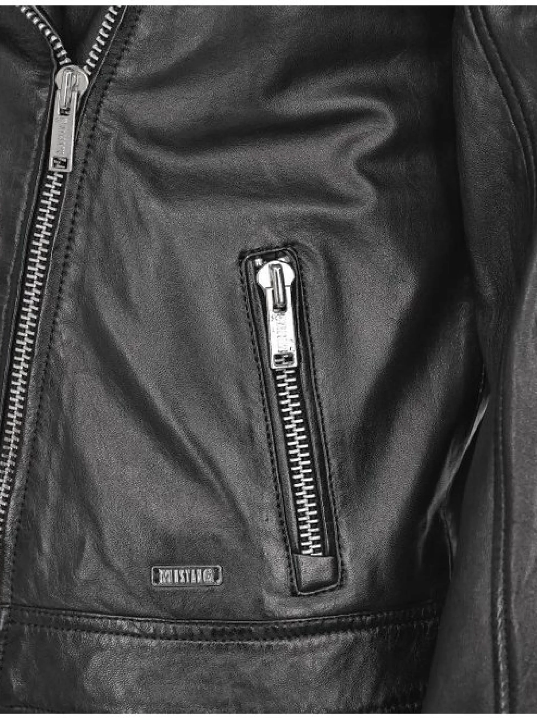 Mustang Damen Lederjacke in schwarz
