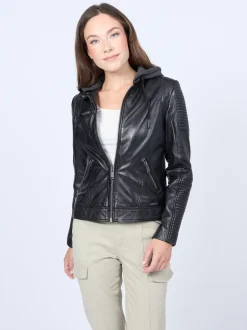 Mustang Damen Lederjacke in schwarz