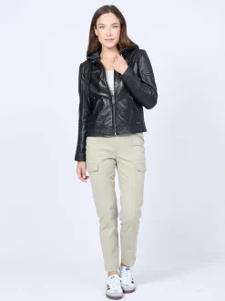 Mustang Damen Lederjacke in schwarz