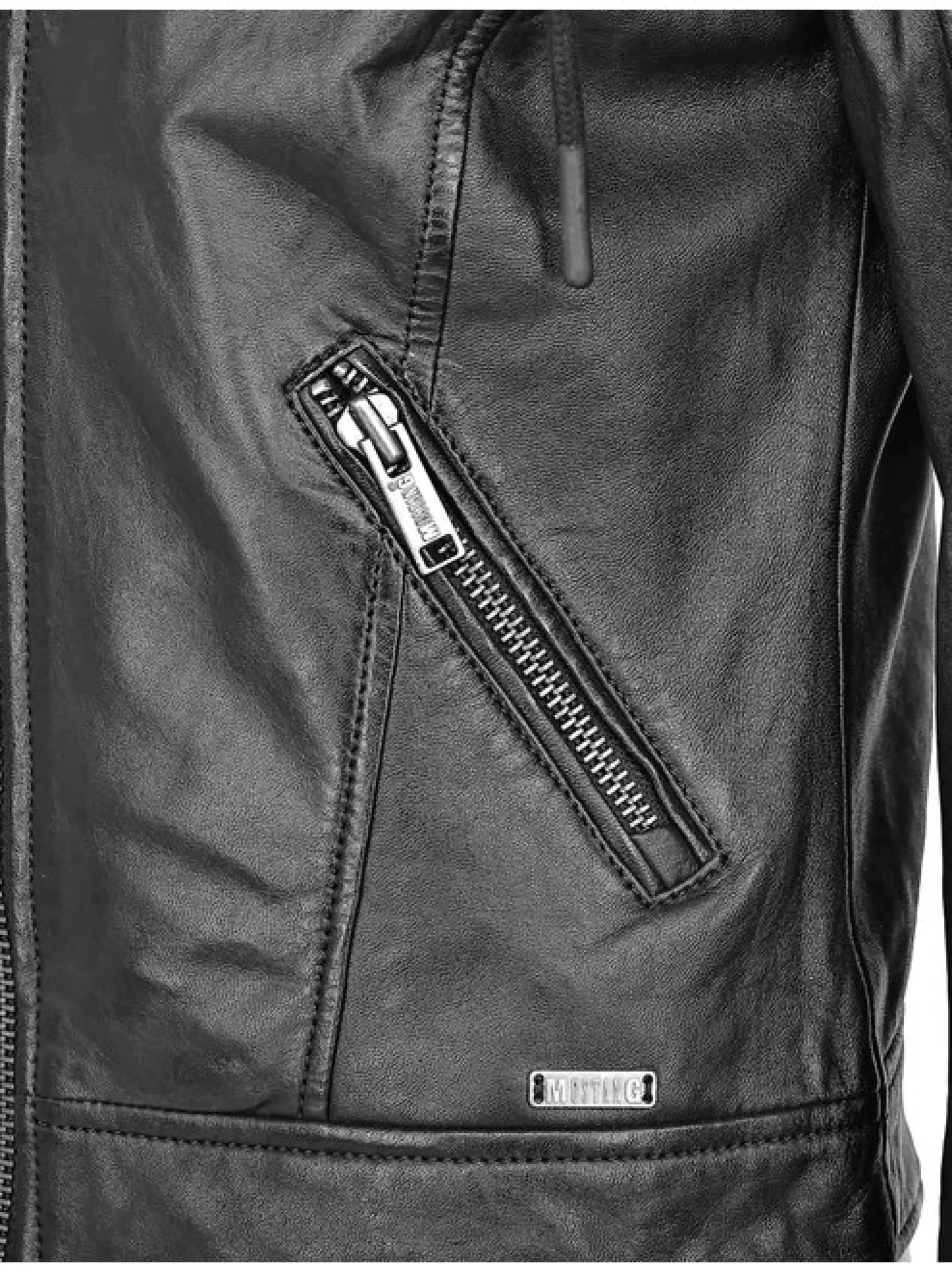 Mustang Damen Lederjacke in schwarz