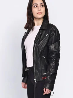 Mustang Damen Lederjacke in schwarz