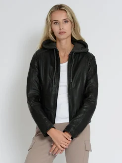 Mustang Damen Lederjacke in schwarz