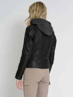 Mustang Damen Lederjacke in schwarz