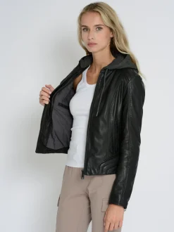 Mustang Damen Lederjacke in schwarz