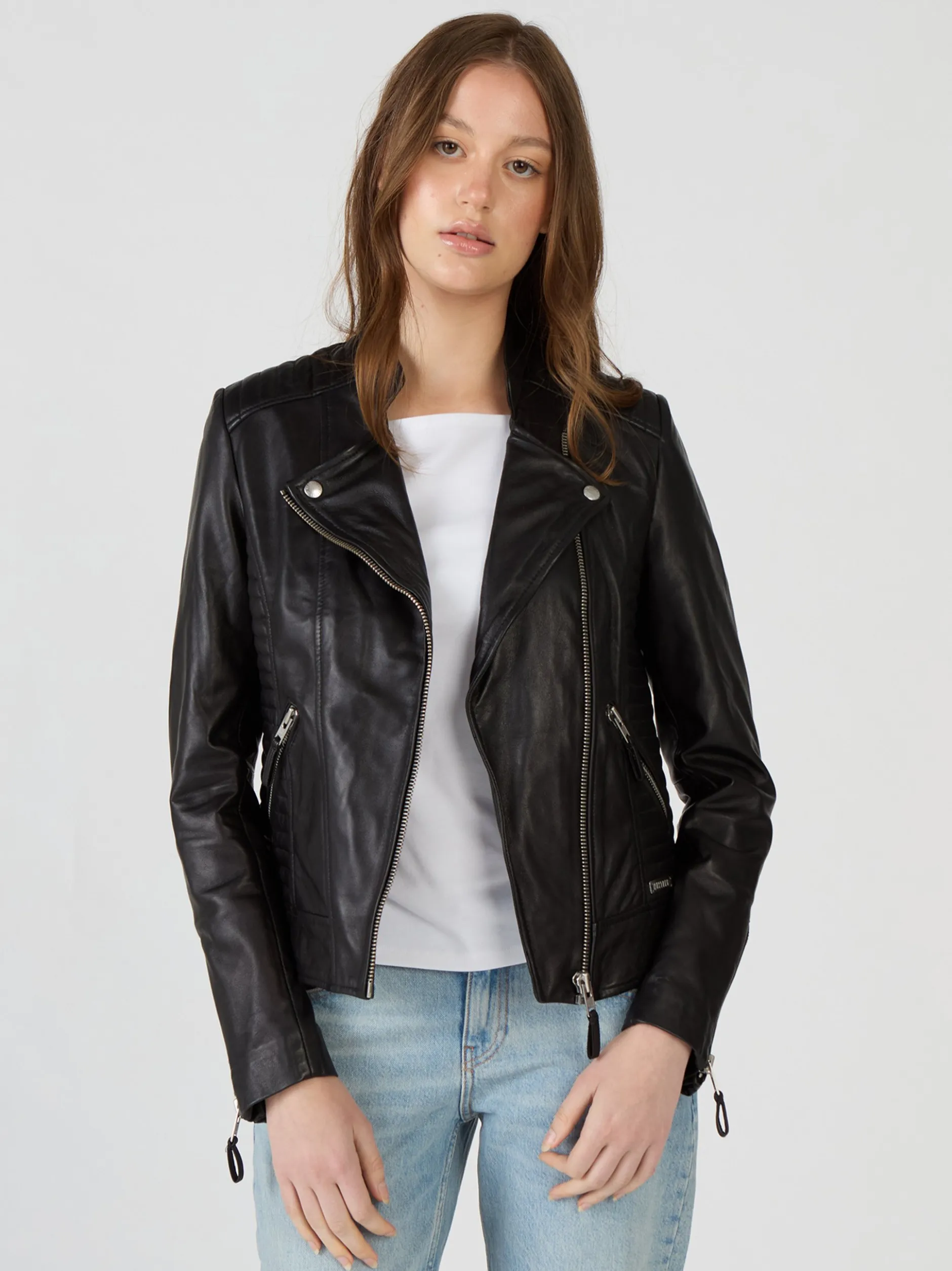 Mustang Damen Lederjacke in schwarz